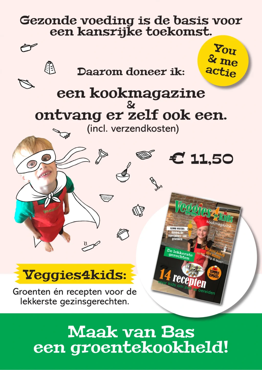 Doneer en ontvang een kookmagazine - you & me actie